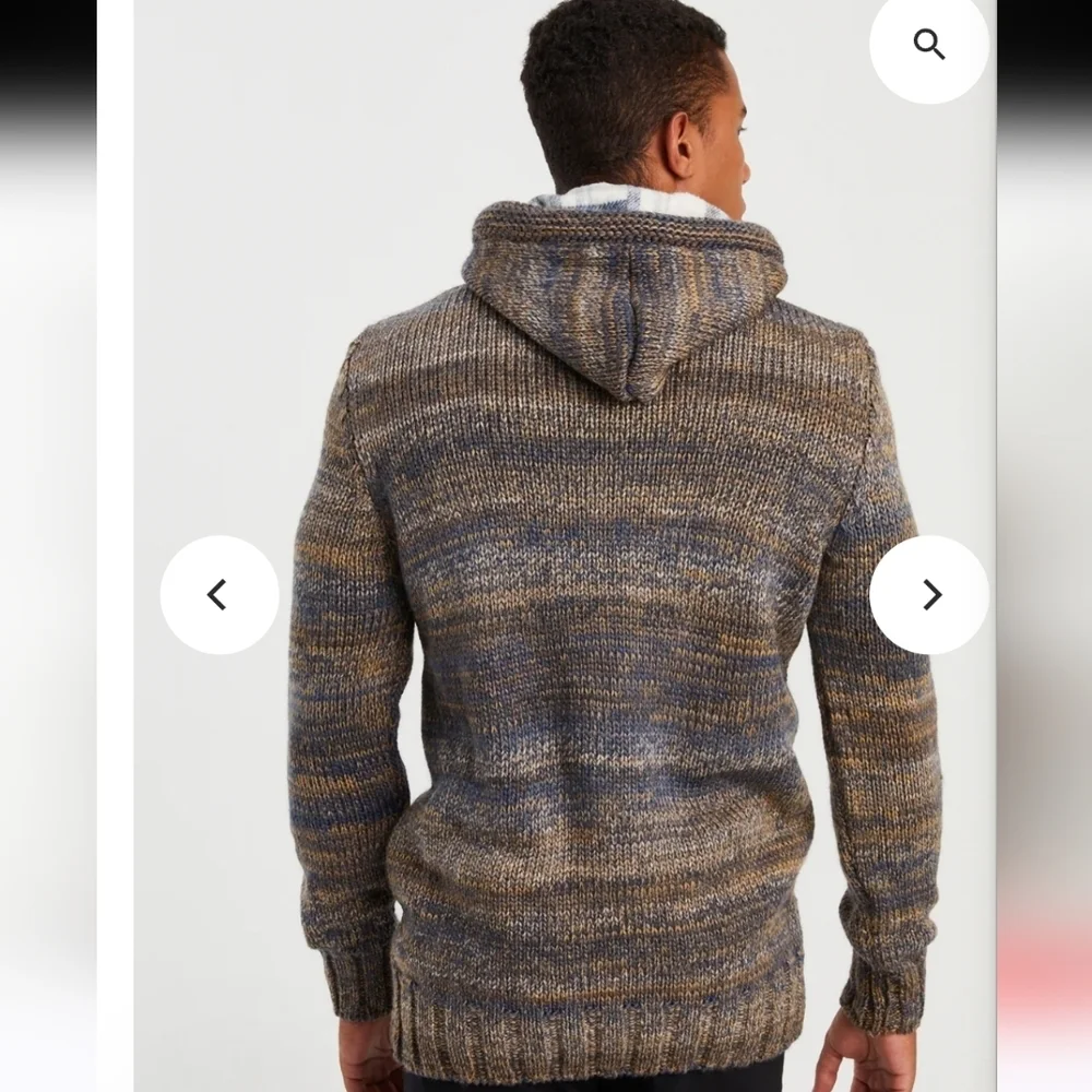 Leif Nelson Chunky Knit Hooded Men’s Sweater